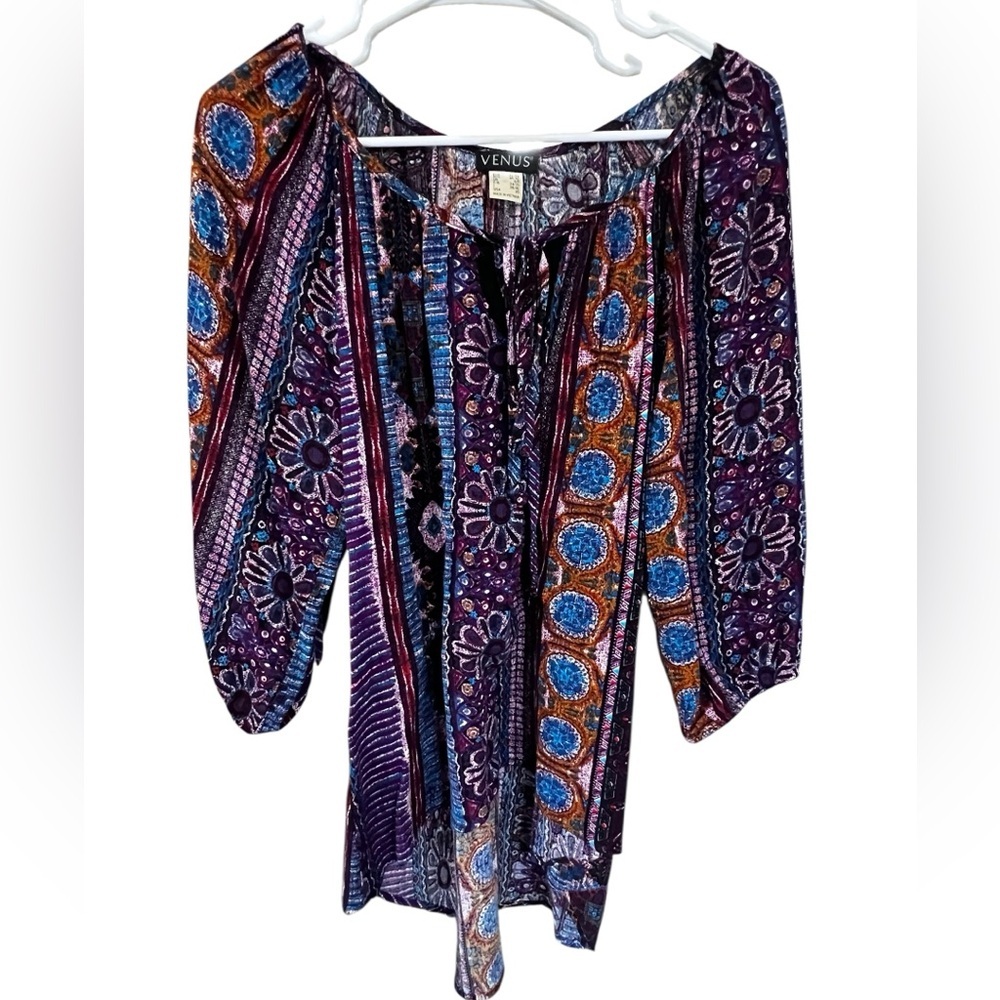 VENUS Women's Multicolor Boho Blouse